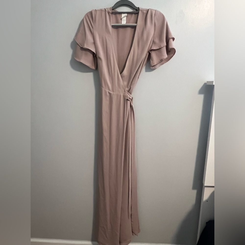 H&M Tan Maxi Wrap Dress